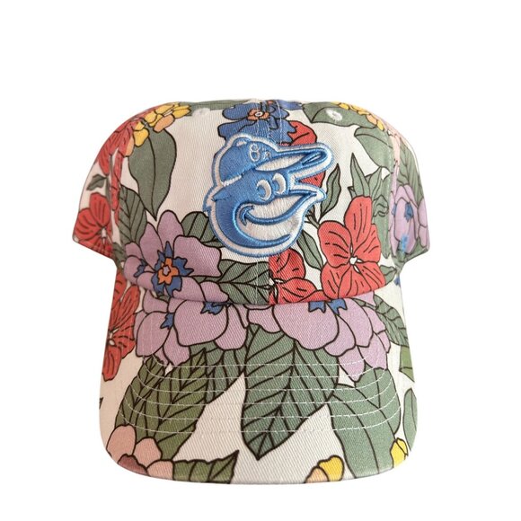 NEW Baltimore Orioles Floral Print Baseball Cap With Adjustable Strap - Picture 1 of 2